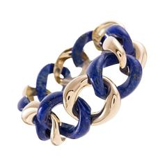 Seaman Schepps Lapis Gold Medium Link Bracelet 5