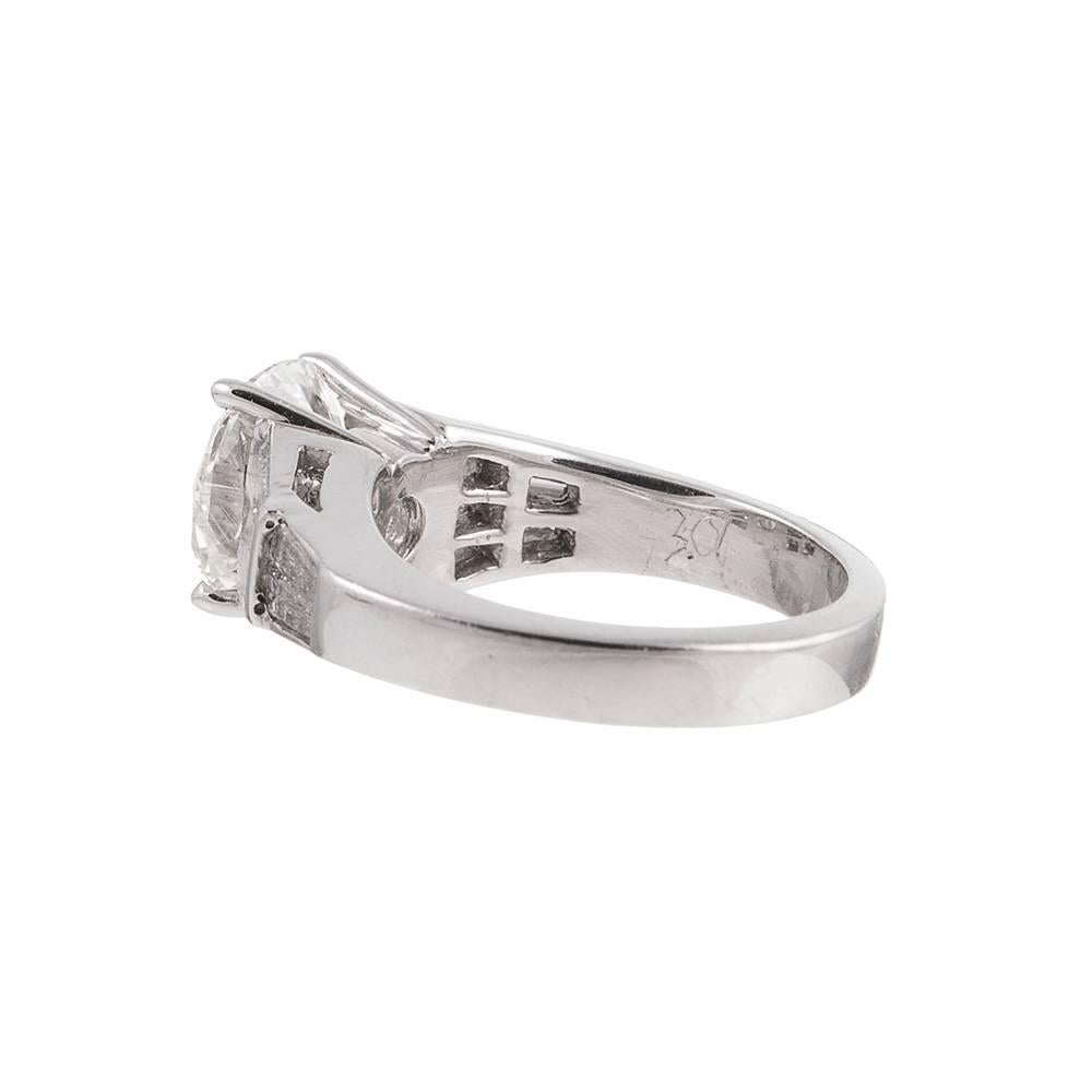 3.01 Carats Diamonds Platinum Solitaire Ring In Excellent Condition In Carmel-by-the-Sea, CA