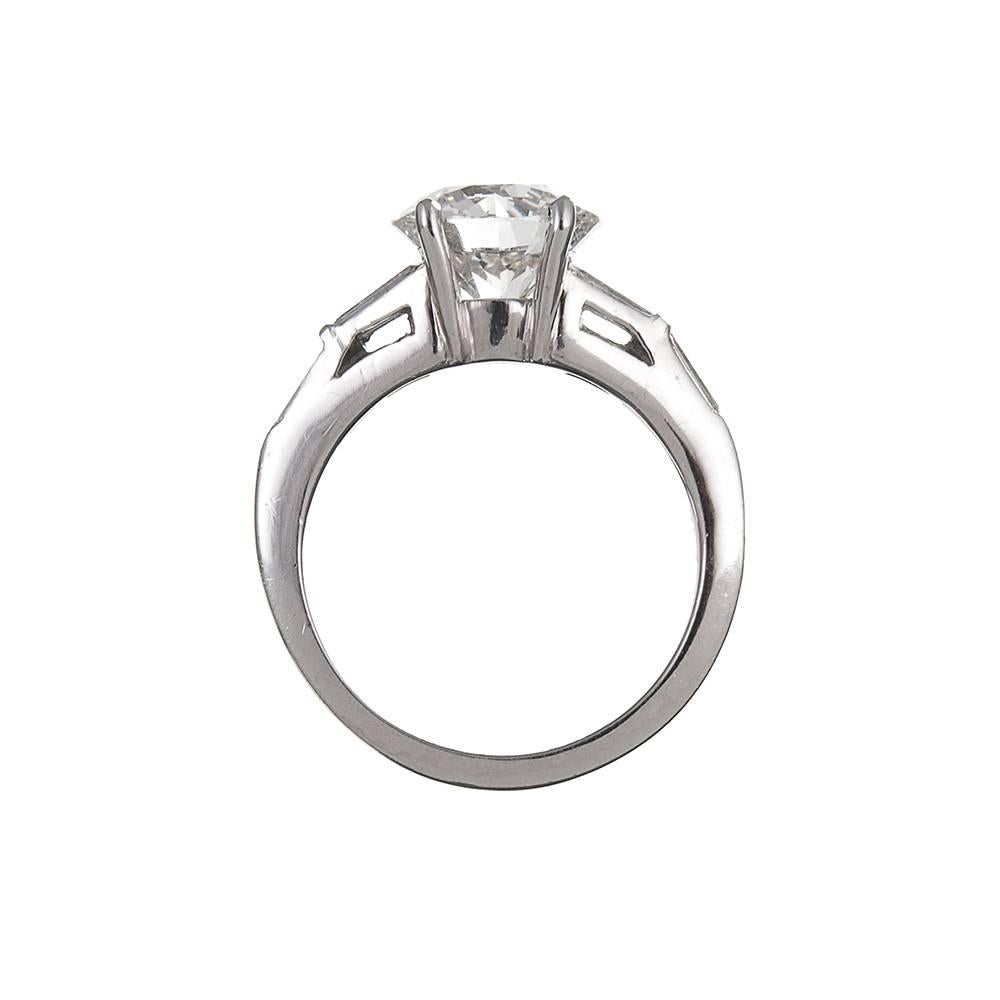 Women's 3.01 Carats Diamonds Platinum Solitaire Ring