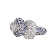 Tiffany & Co. Sapphire Diamond Platinum Knot Ring