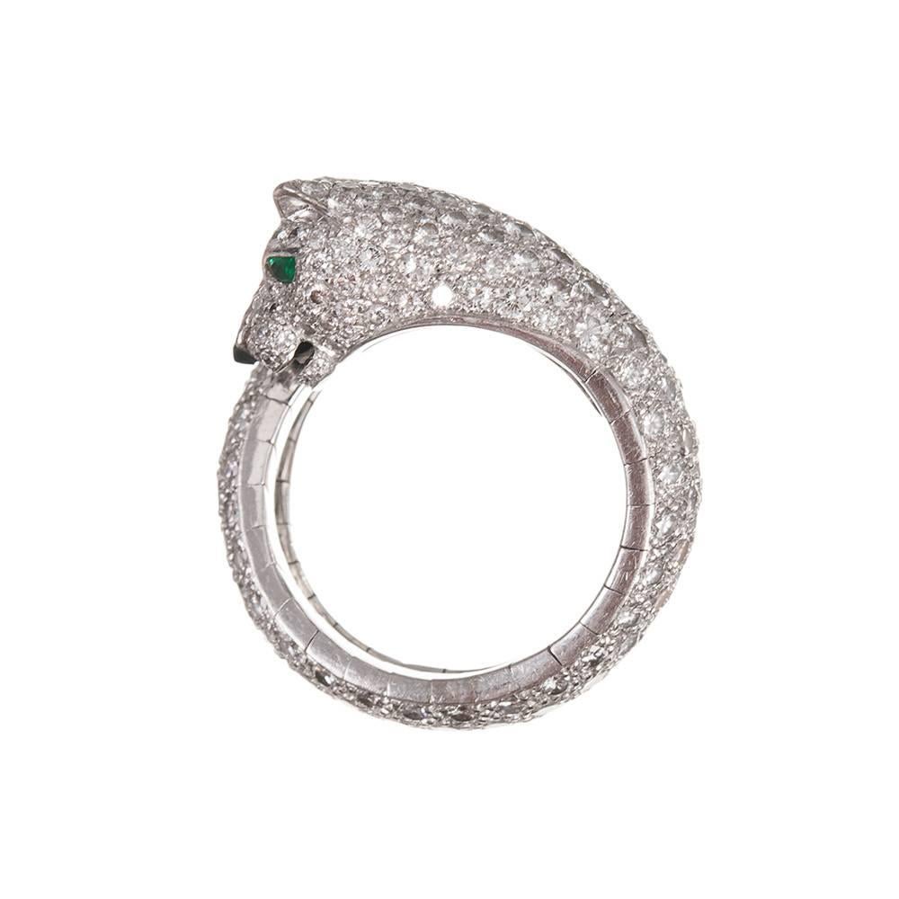 Women's or Men's Cartier Diamond Gold Panthere Ring