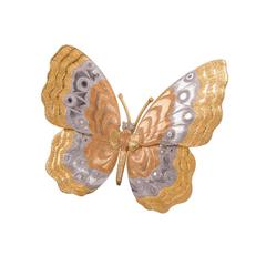 Buccellati Tricolor Gold Butterfly Brooch