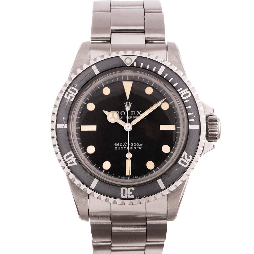 Rolex Stainless Steel Matte Dial Submariner Wristwatch Ref 5513 