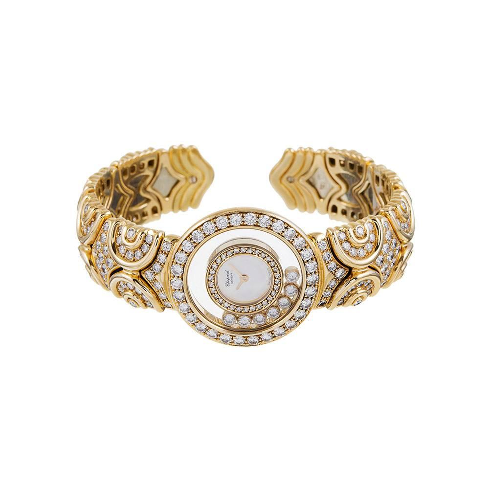 chopard-ladies-yellow-gold-happy-diamond-bracelet-watch