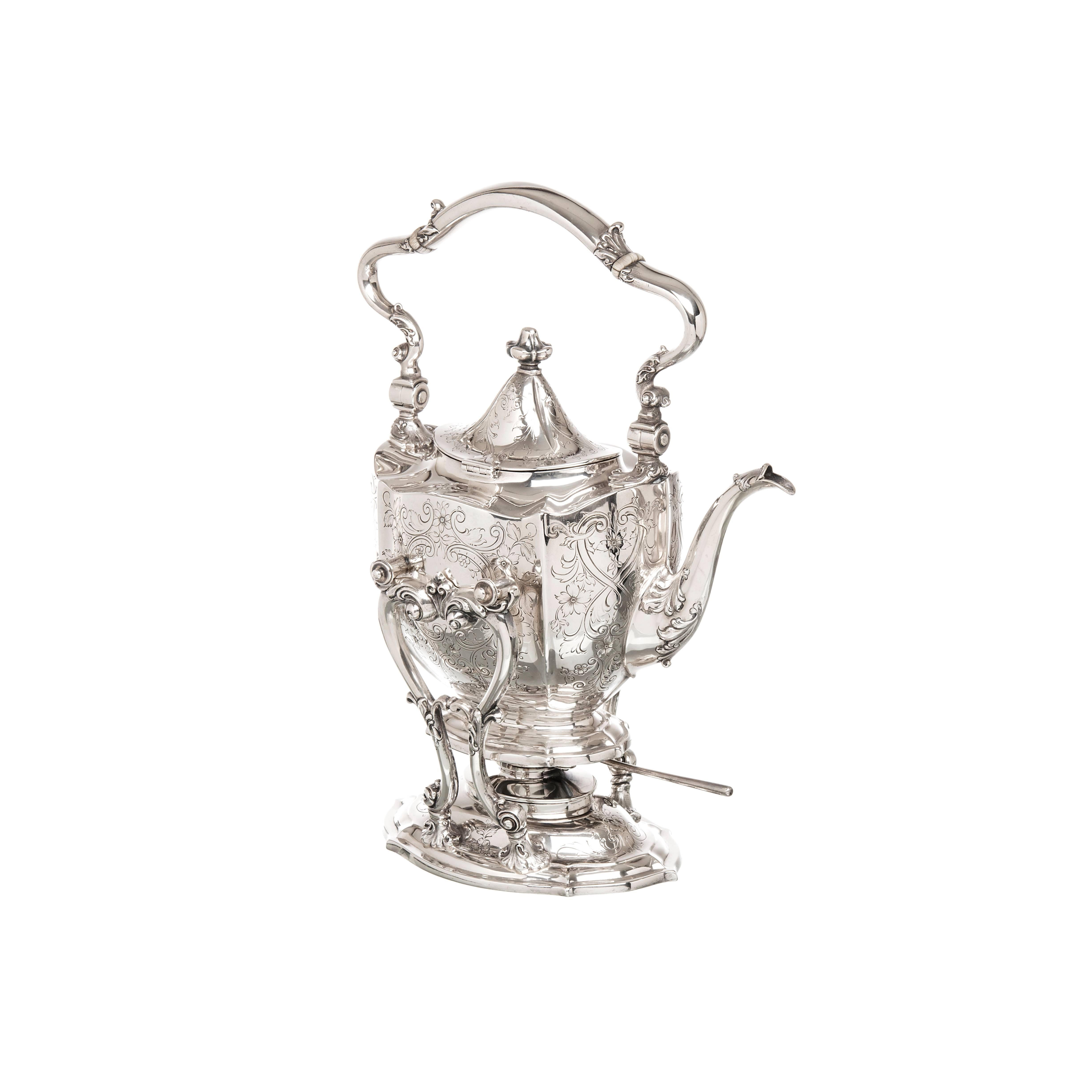 Eight-Piece Sterling Silver Tea Service Made for 