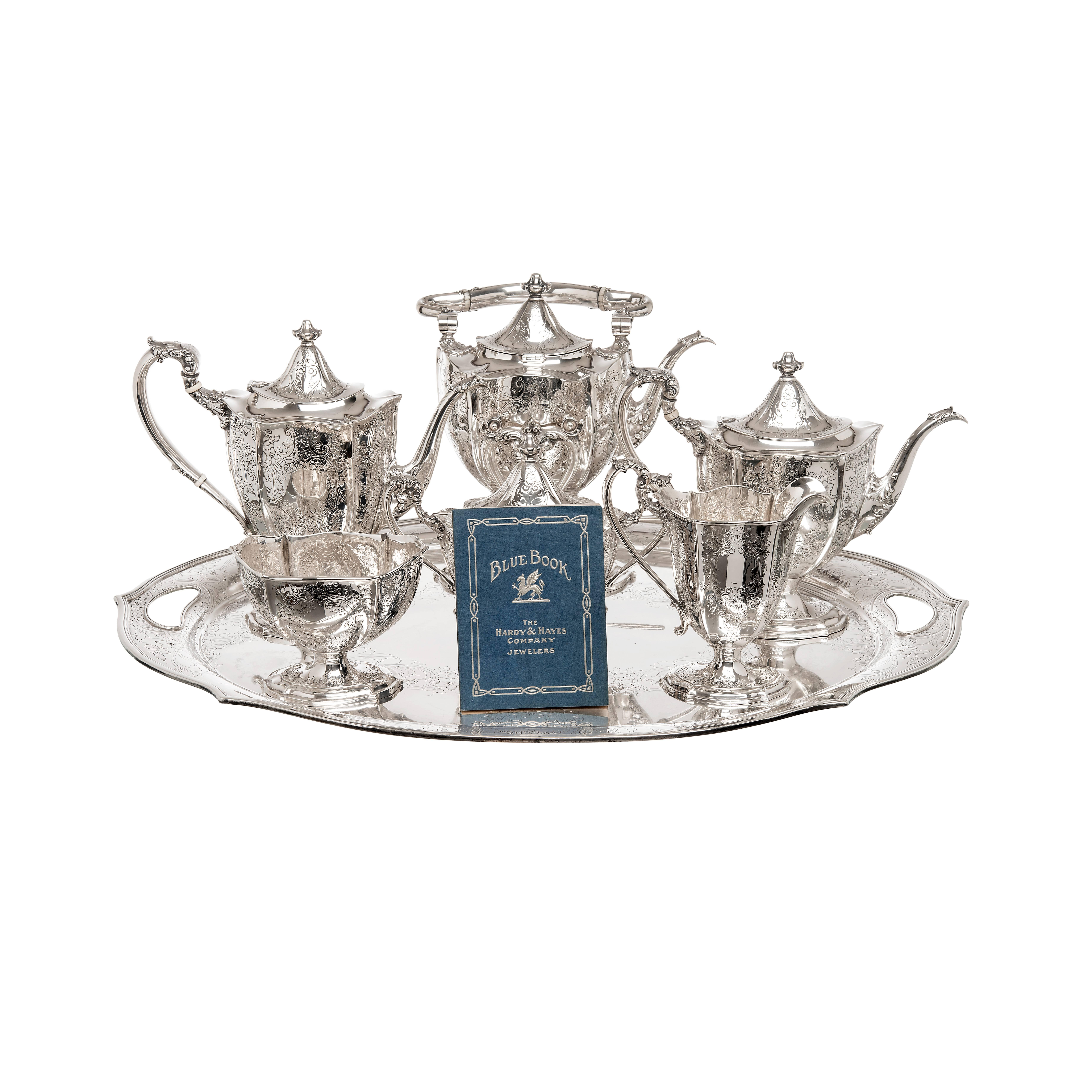 Eight-Piece Sterling Silver Tea Service Made for 