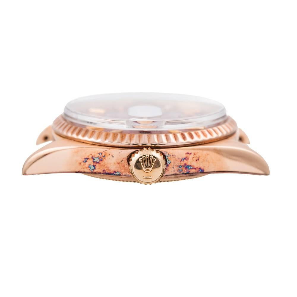 Rolex Rose Gold Oxblood Stella Dial Day-Date Wristwatch 2