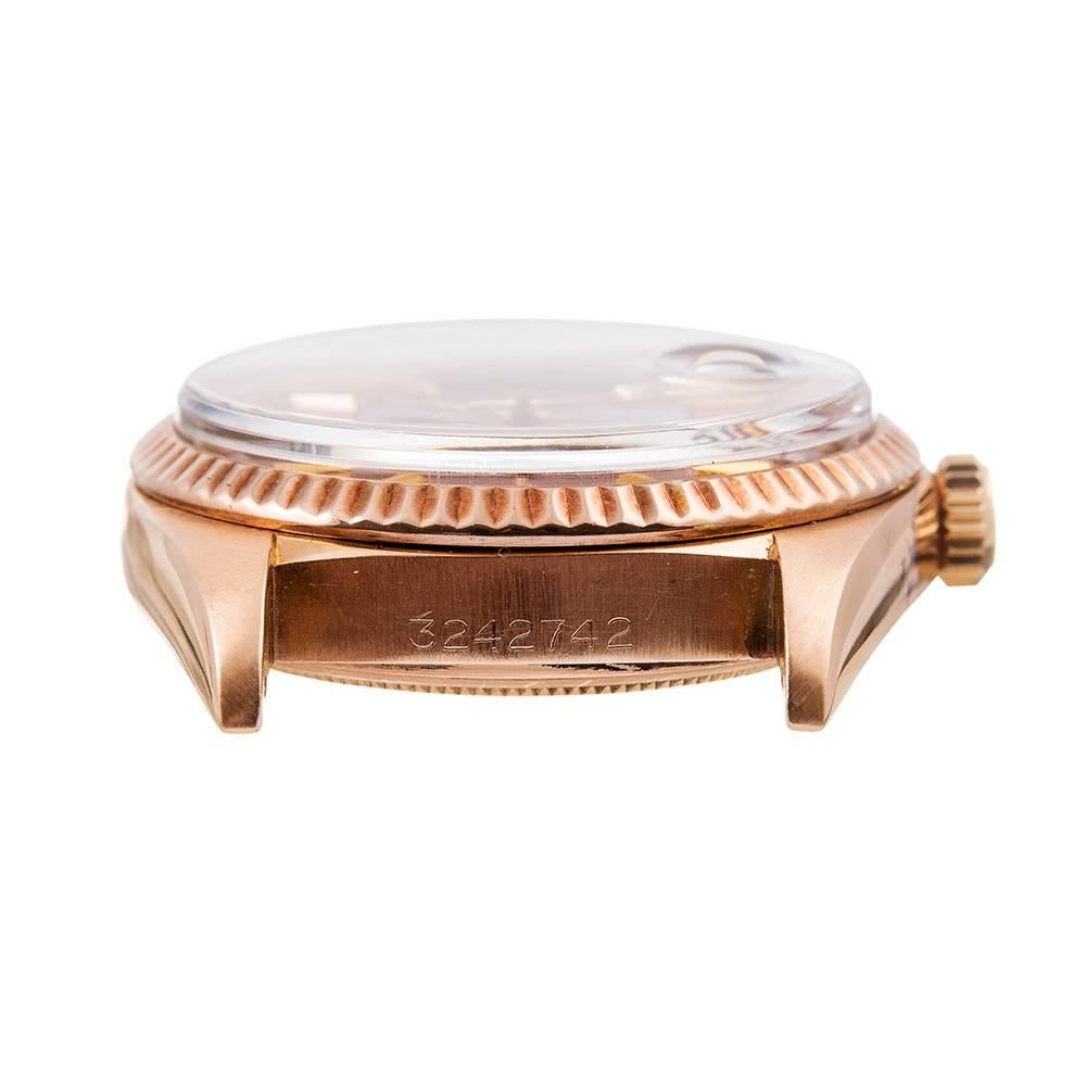 Women's or Men's Rolex Rose Gold Oxblood Stella Dial Day-Date Wristwatch
