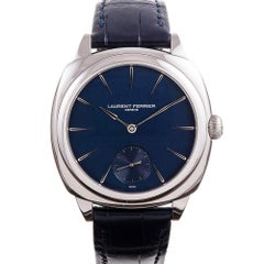 Laurent Ferrier Stainless Steel Galet Square Blue Dial Wristwatch