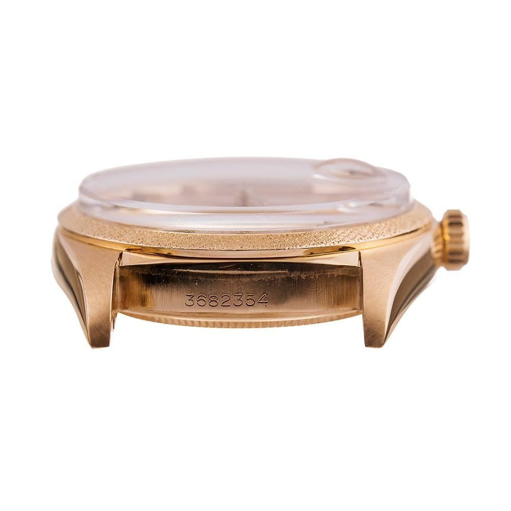 Women's or Men's Rolex Yellow Gold Florentine Bezel Datejust Omani Khanjar Dial Wristwatch