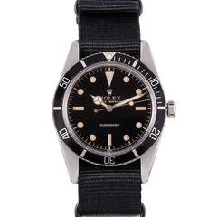 Vintage Rolex Stainless Steel "No Crown Guard" Submariner Wristwatch Ref 5508