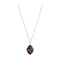 Victorian Enamel Diamond Gold Shield-Shaped Locket