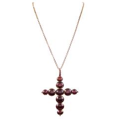 Victorian Oversized Garnet Gold Cross 2