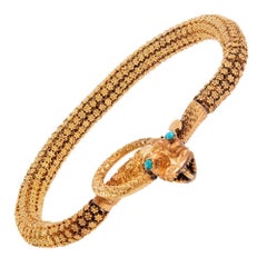 Victorian Textured Gold Snake Bracelet