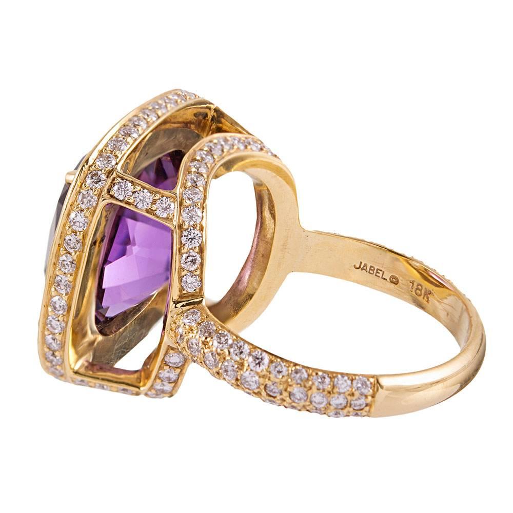 8.03 Carat Amethyst  Diamond Ring In Excellent Condition In Carmel-by-the-Sea, CA