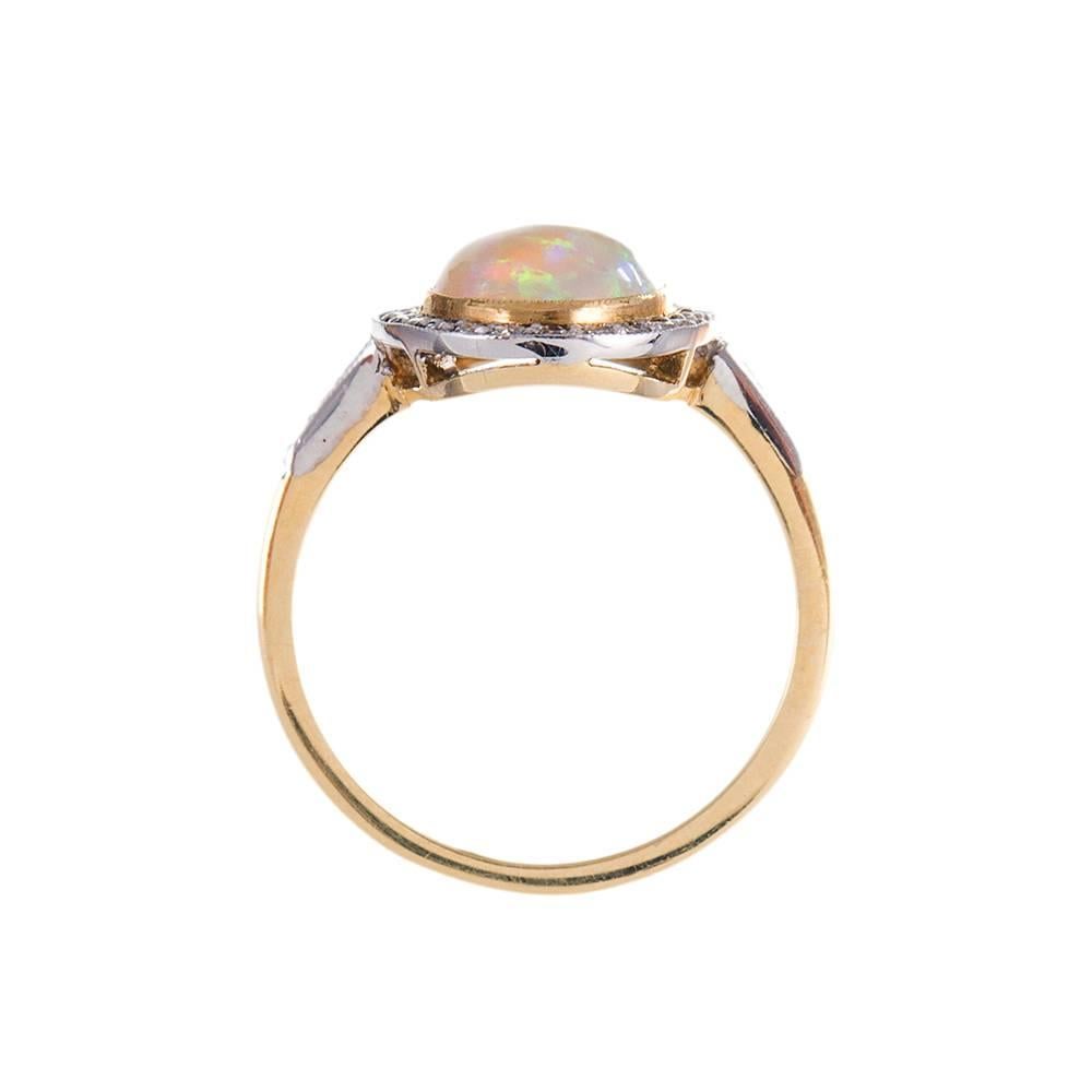 Women's 2.23 Carat Opal Cabochon Diamond Ring