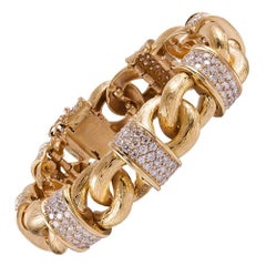 Diamond  Gold Link Bracelet