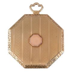 Golden Art Deco Makeup Mirror