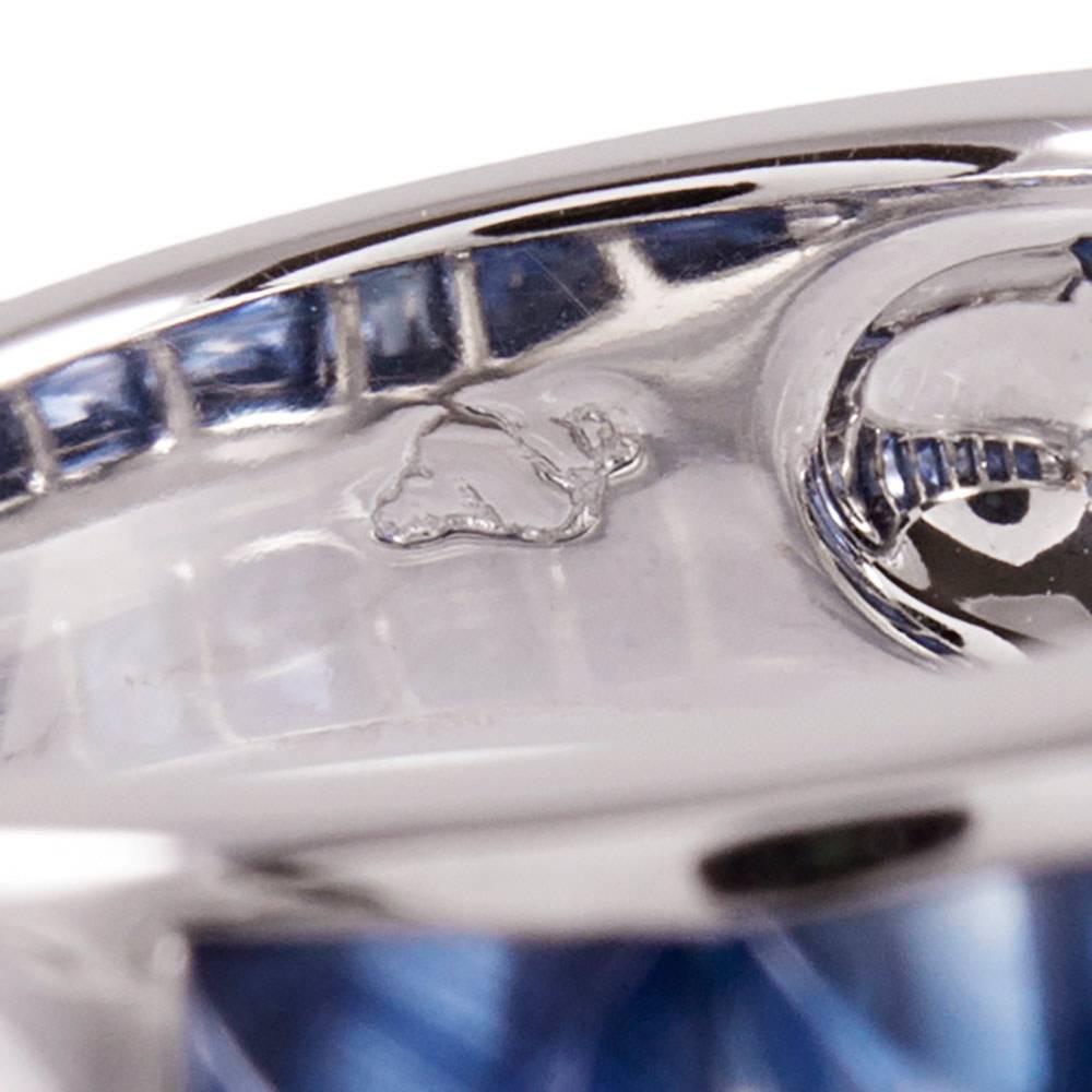 Women's or Men's 8.68 Carat Sapphire Ring, Signed Seaman Schepps For Sale