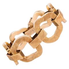 Vintage Mid-Century Graduated Gold Link Bracelet