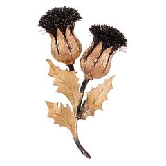 Buccellati Tricolor Gold Thistle Brooch 