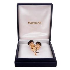 Buccellati Tricolor Gold Thistle Brooch