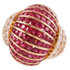 Ruby Diamond Dome Cocktail Ring