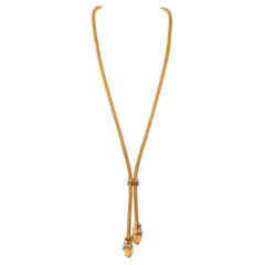 Lalounis Double Lion Head Lariat Necklace