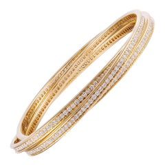Cartier Trinity Rolling Diamond Yellow Gold Bangle Bracelets