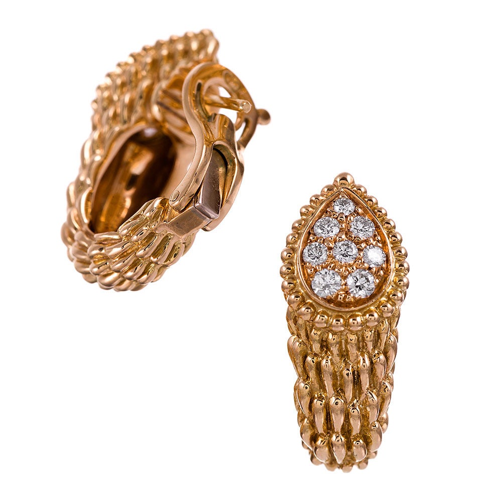 Boucheron Diamond Gold Earrings