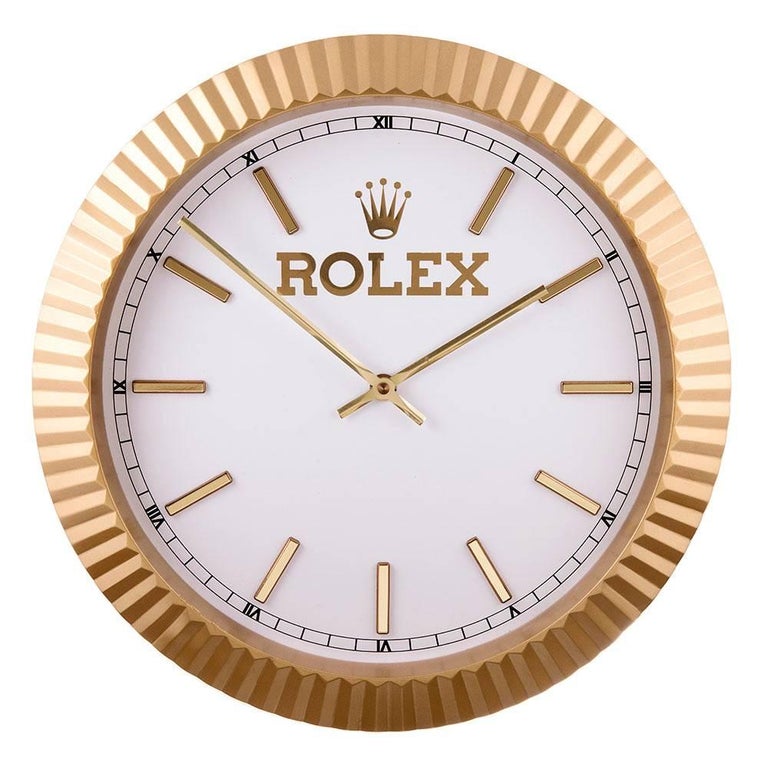 1980s Rolex yellow gold Bezel Wall Clock at 1stDibs