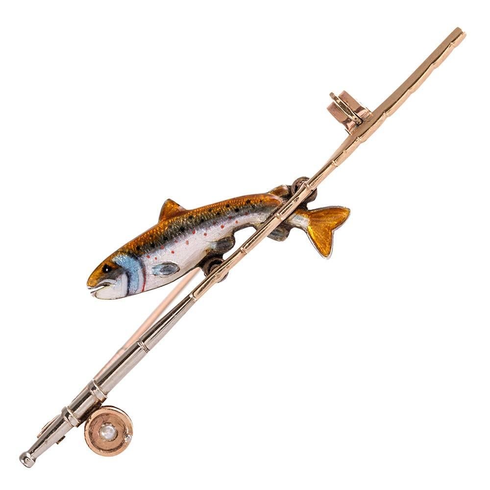 Turn-of-the-Century Enamel Fish Pin