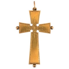 Large Victorian Gold Cross Pendant