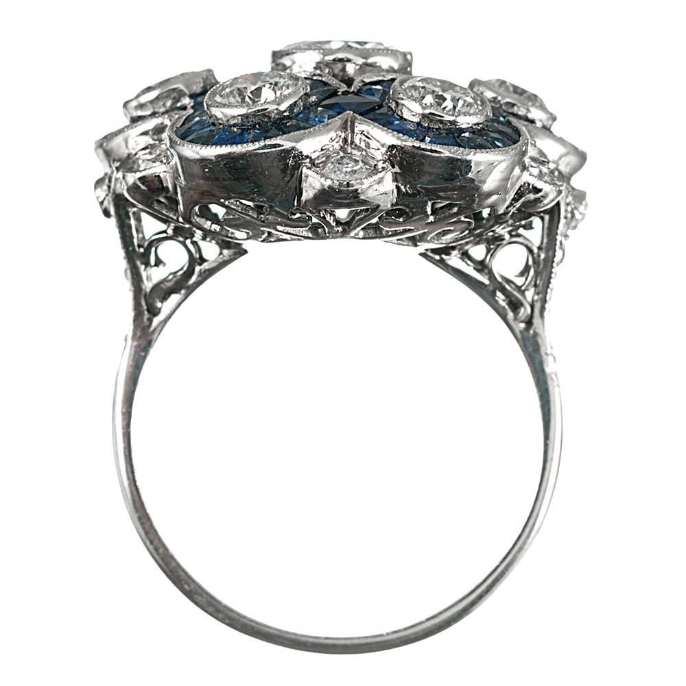 Women's Handmade Sapphire Diamond Ring
