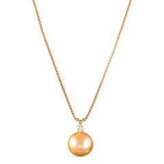 Golden South Sea Pearl and Diamond Pendant