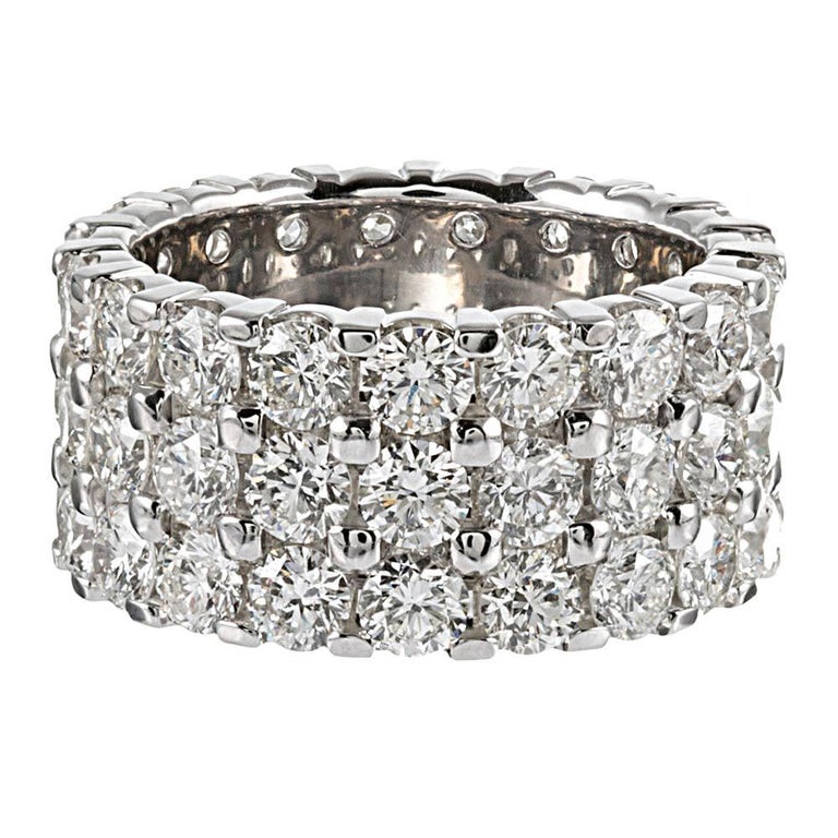 10 Carat Three-Row Diamond Eternity Band at 1stDibs | 10 carat diamond