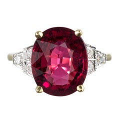 5.30 Carat Rubellite and Diamond Ring
