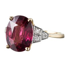 5.30 Carat Rubellite and Diamond Ring