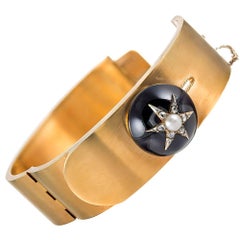 Victorian Garnet “Shirt Cuff” Bangle Bracelet