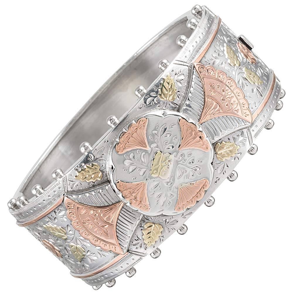 Victorian Silver Bangle Bracelet