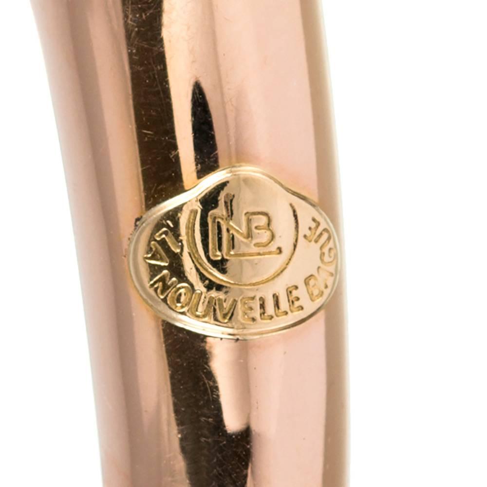 Onyx and Diamond Bangle Bracelet, Signed “La Nouvelle Bague” In Excellent Condition In Carmel-by-the-Sea, CA
