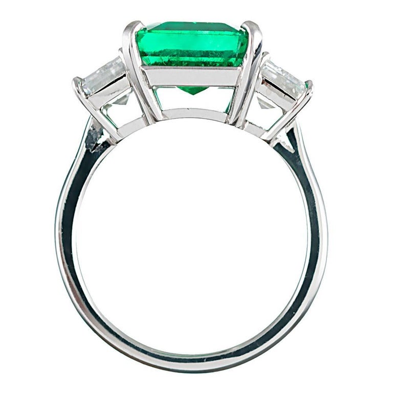 5.65 Carat Zambian Emerald and Diamond Ring at 1stDibs