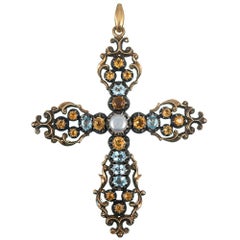 Large Antique Gemstone Cross