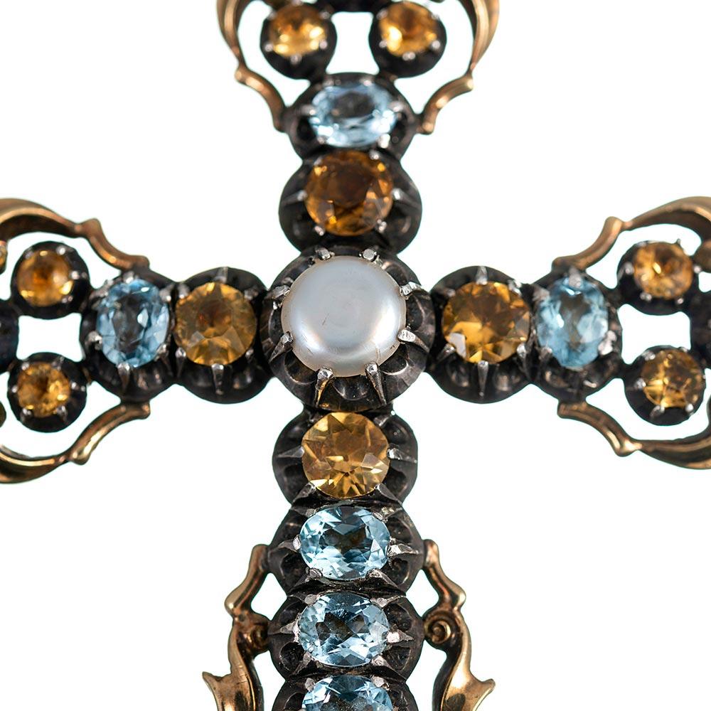 cross with gemstones