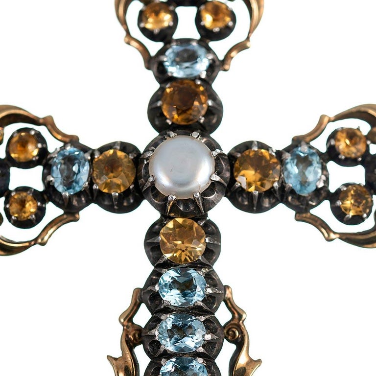 Large Antique Gemstone Cross For Sale at 1stDibs large antique cross