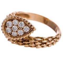 Boucheron Diamond Gold Bypass Ring
