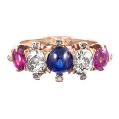 Victorian Americana Gemstone Gold Ring 3
