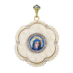 Antique Turn-of-the-Century Madonna Pendant with Locket