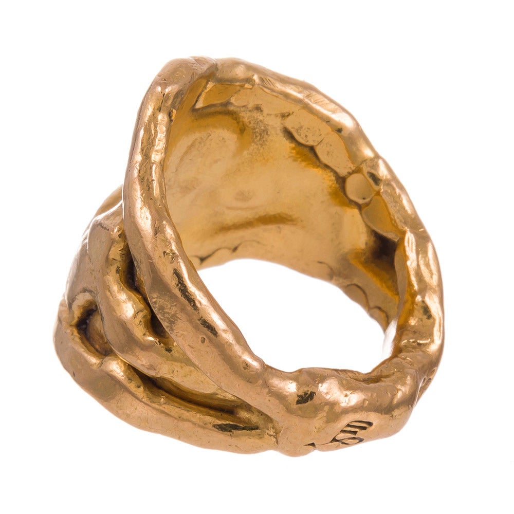 Jean Mahie 1970s Stylized Gold Ring In Excellent Condition In Carmel-by-the-Sea, CA