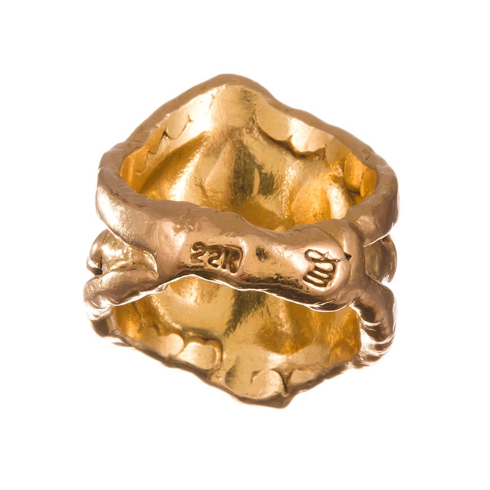 Women's Jean Mahie 1970s Stylized Gold Ring
